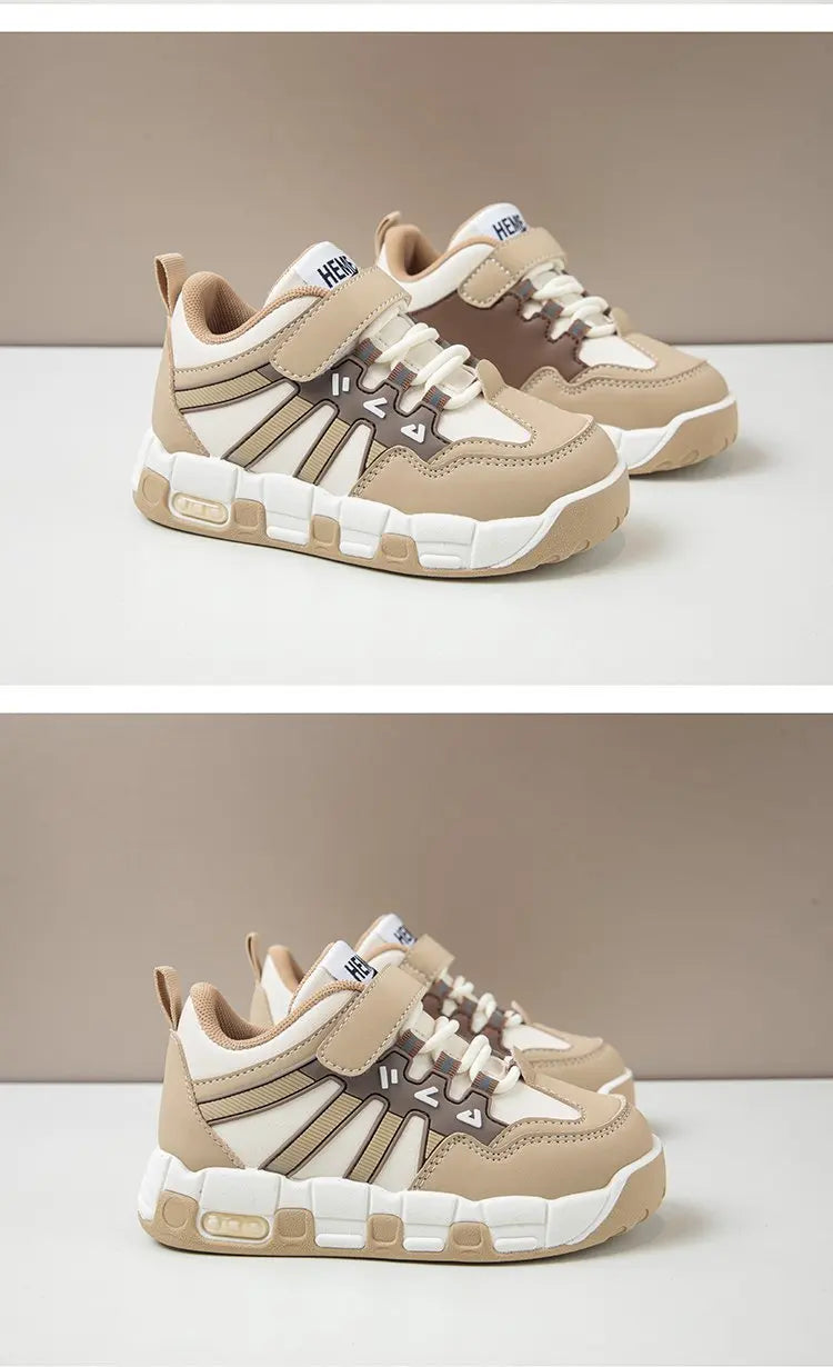 Kids Fashion Sneakers Outdoor Sport Boys Tennis Comfort Leather Running Shoes Lightweight Children's Sports Walking Footwear