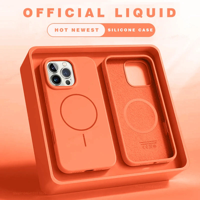 Magnetic Phone Case For iPhone 15 14 16 Plus 11 12 13 17 Pro Max Air Shockproof Silicone Cover For Magsafe Wireless Charge Cases